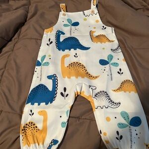 Pat Pat Boys Dinosaur Print Overalls/Romper Size 3-6 Months NEW
